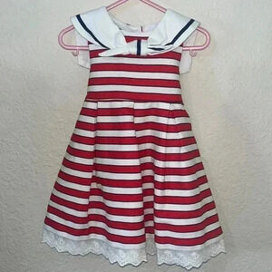 Beautiful red white striped dress